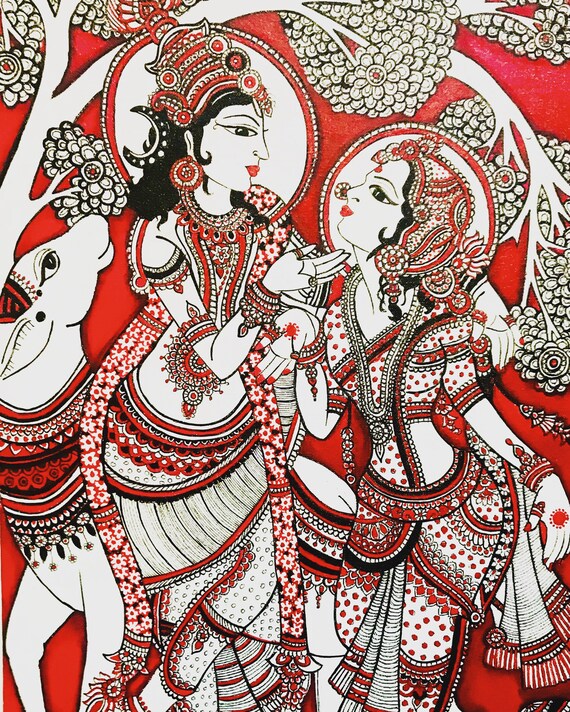 Shop Radha Krishna Madhubani Painting Online - Shopclues