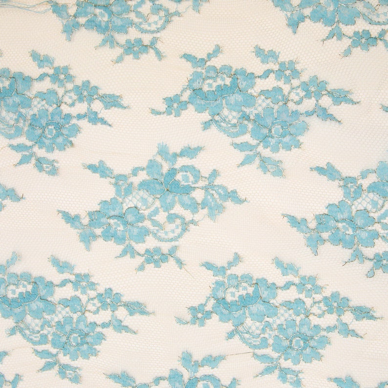 Blue Lace High Quality Designer Fabric image 1