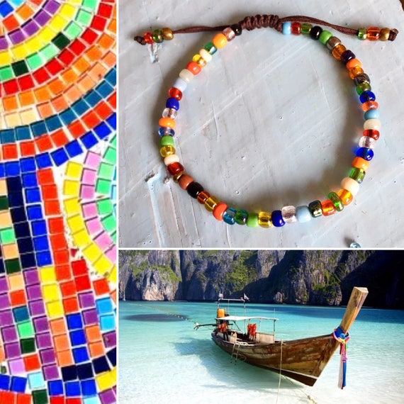 Unisex Resin Pendant Longtail Boat Orange Blue