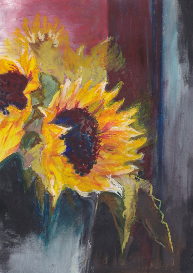 Les tournesols peinture oeuvre originale tableau fleur | Etsy
