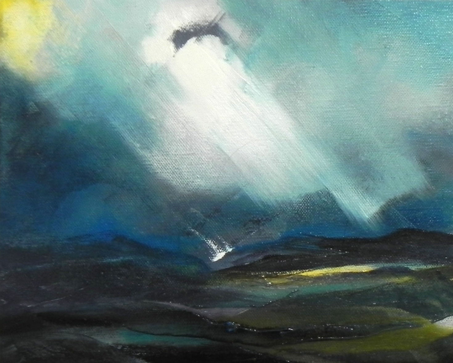 Abstract Landscape Painting, Oil Painting on Canvas. the Lake, Original ...