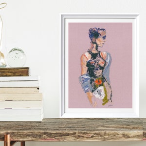 Poster, Female figure, woman drawing,  art print, printable wall art