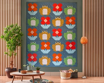 Freddy the Frog Quilt Pattern: Illustrated Lap Quilt (PDF)
