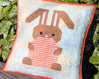 Patrón de bloque de edredón de conejito de Pascua en PDF
