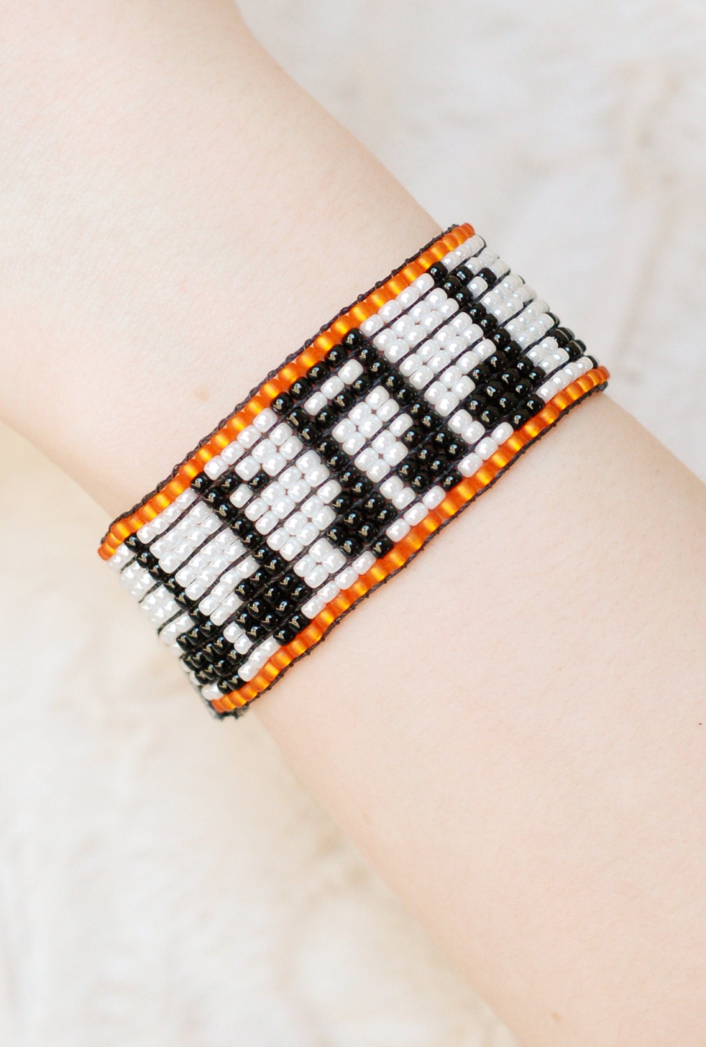 Musical Notes Bracelet Beaded Bracelet Bead Loom Bracelet Etsy