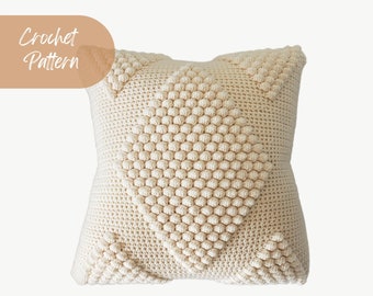 CROCHET PATTERN x Pillow x  Diamond Bobble x Texture x The Chartrew Pillow