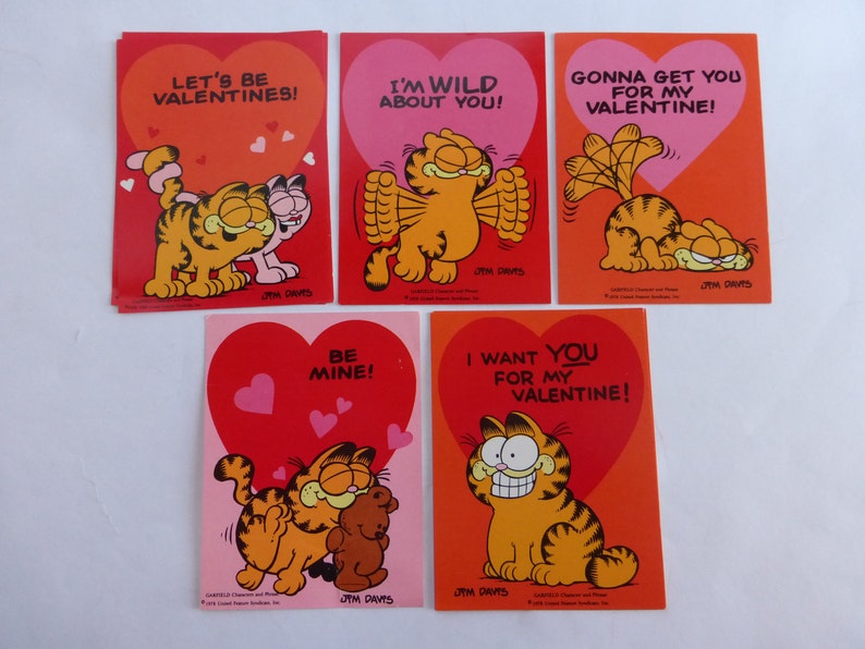 Kits Set of Letters enveloppe sticker Garfield Pink