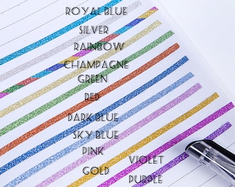 Nastro washi glitterato super sottile da 3 mm Nastro washi glitterato rosso Nastro washi glitterato oro Nastro washi glitterato rosa Nastro washi glitterato argento Nastro washi glitterato rosa