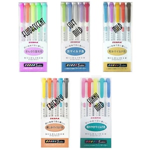 Zebra Mildliner SUNNY MILD Mildliner Set of 5 | Green Package Set WKT7-5C-HC-N