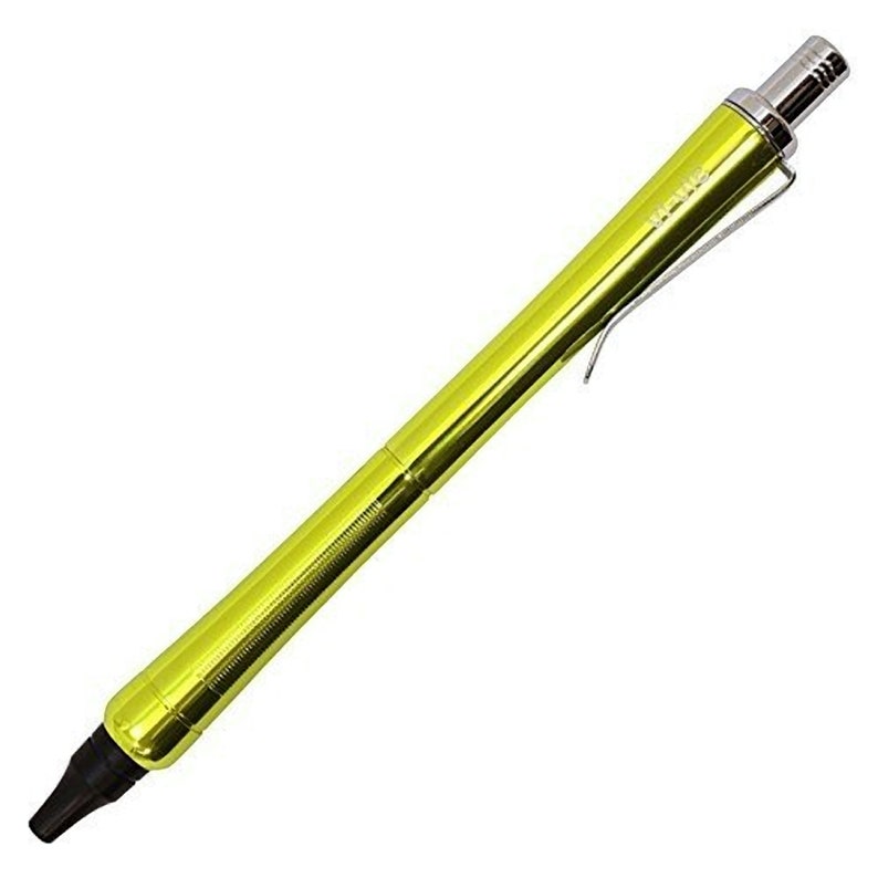 Ohto Vi-Vic YELLOW 0.7mm Aluminum Needlepoint Pen Ballpoint Pen Black Ink NPB-407V YELLOW