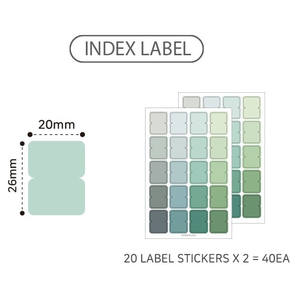 Color Code Index Sticker PAPERIAN YELLOW INDEX Color Palette Stickers Tabs Stickers Blank ...