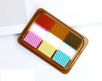 CANDY STRIPE Pop-up Sticky Notes Translucent Index Tabs Flags Neon Page Markers | WIDE 60 tabs