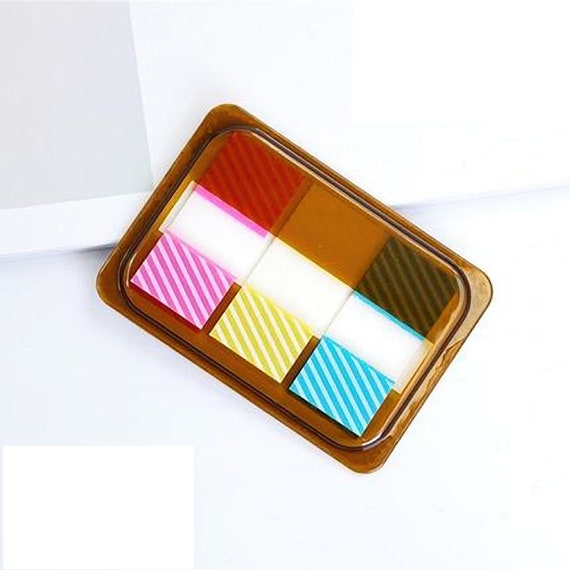 Pastel Rainbow Sticky Notes With Case - Stripes, Page Markers For Planners