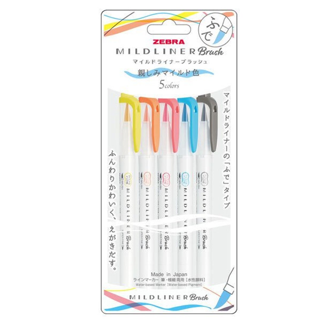 Japan Zebra MildLiner New Brush Double-headed Highlighter WFT8 Soft Brush  25 Colors Optional