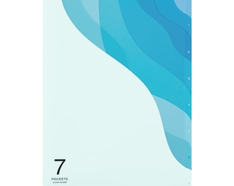 midoriページ Midori MD A4 7 Pocket BLUE Wave Clear Folder - Etsy