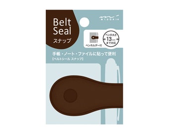 BROWN Midori Belt Seal SNAP Pen Holder Pen Clip and Notebook Closure Pen Storage Notebook Band Notebook Seal Belt Sticker