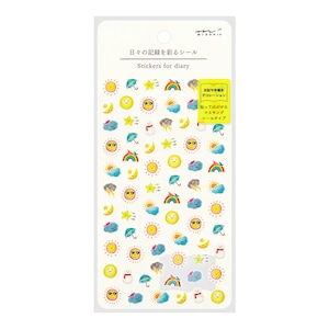 Naklejka Midori WEATHER do serii DIARY Naklejki Naklejki z taśmą Washi Naklejki do ponownego przyklejania Naklejki ruchome Malutkie naklejki Bujo | 2564