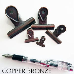 Copper Bronze Bulldog Binder Paper Clips - Five sizes & Seven Colors!! Super cute very strong!