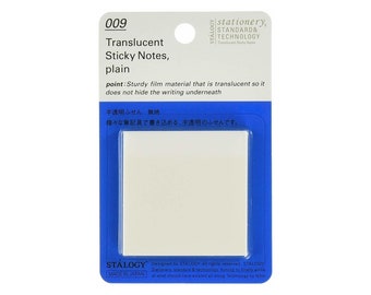 Stalogy Translucent Sticky Notes | Plain 50 mm