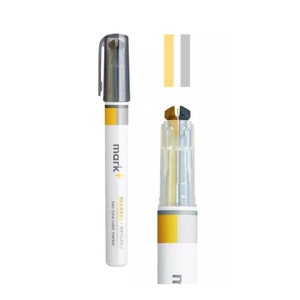 Kokuyo Mark+ YELLOW Plus GREY Two Tone markeerstift Dual Way markeerstift Two Way markeerstift Dubbelzijdige markeerstift | PM-MT101YM