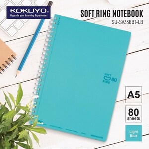 A5 80 Sheets Kokuyo A5 Soft Ring A5 PINK Notebook Dotted Line 6 mm Rule