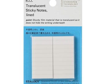 Stalogy Translucent Sticky Notes RULED | 50 X 25mm 100 Sheets S3051
