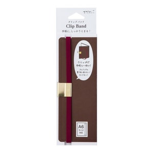 Midori A6 BORDEAUX klemband boekband notebooksluiting | Elastische plannerband