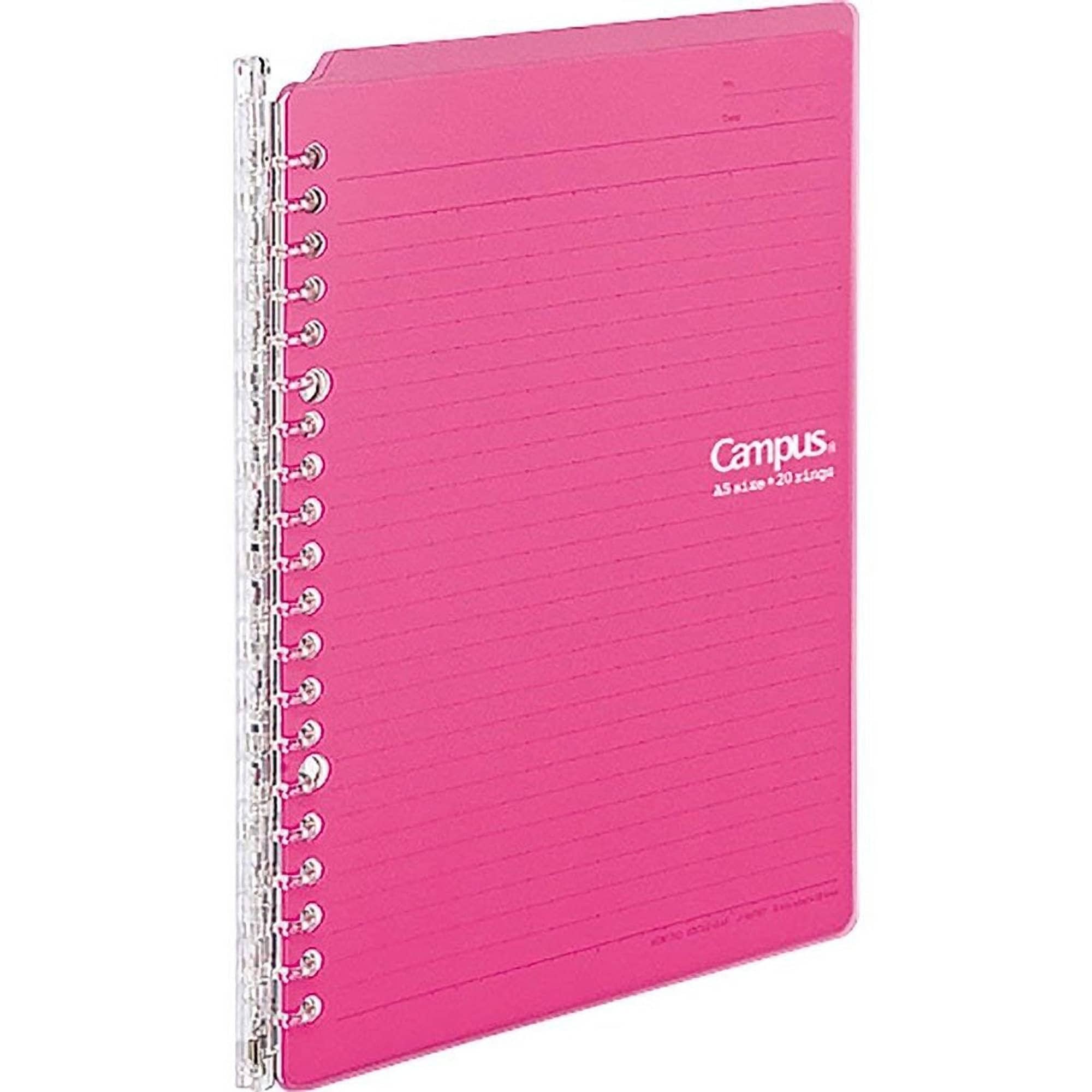 Classeur à Anneaux Intelligent KOKUYO Campus - Format A5, Capacité 25 Feuilles - 5 Couleurs, Livré Avec 200 Feuilles