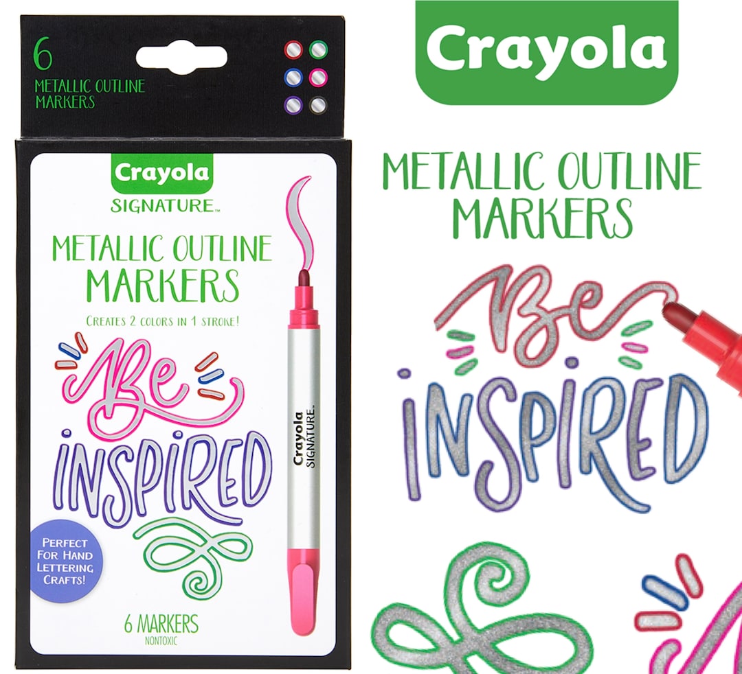 Crayola Signature Metallic Outline Paint Marker Pen Count