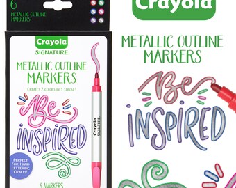 Crayola Signature Metallic Outline Paint Marker Pen | 6 Graf vorhanden