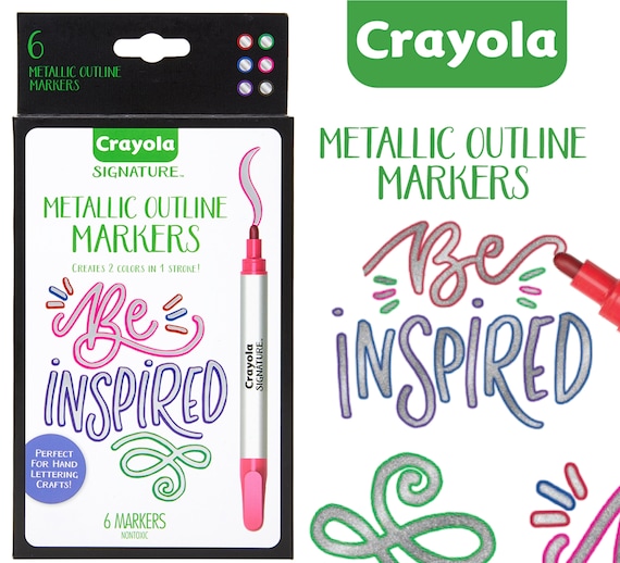 Crayola Signature Metallic Outline Paint Marker Pen | 6 Count available