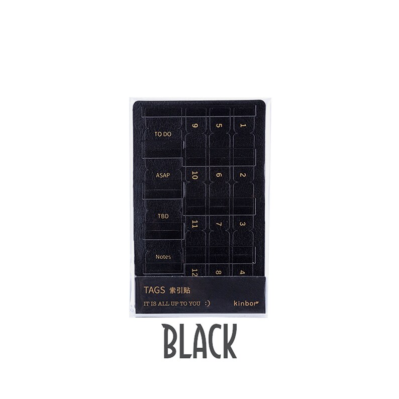 Kimbor Vegan Leather BLACK Index Tabs Monthly Index Tabs Etsy