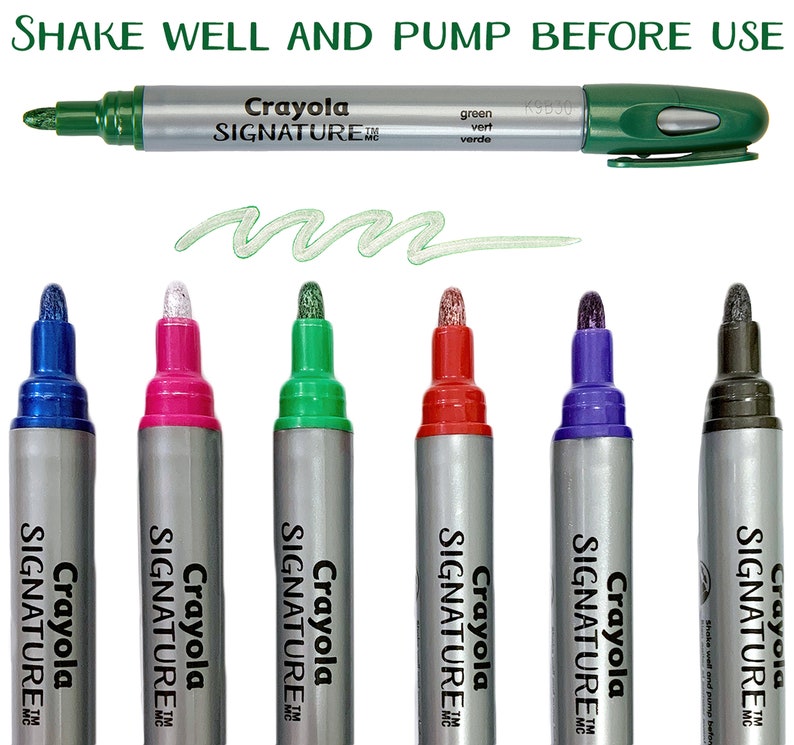 Crayola Signature Metallic Outline Paint Marker Pen | 6 Count available image 8