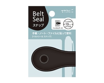 BLACK Midori Belt Seal SNAP Pen Holder Pen Clip and Notebook Closure Pen Storage Notebook Band Notebook Seal Belt Sticker