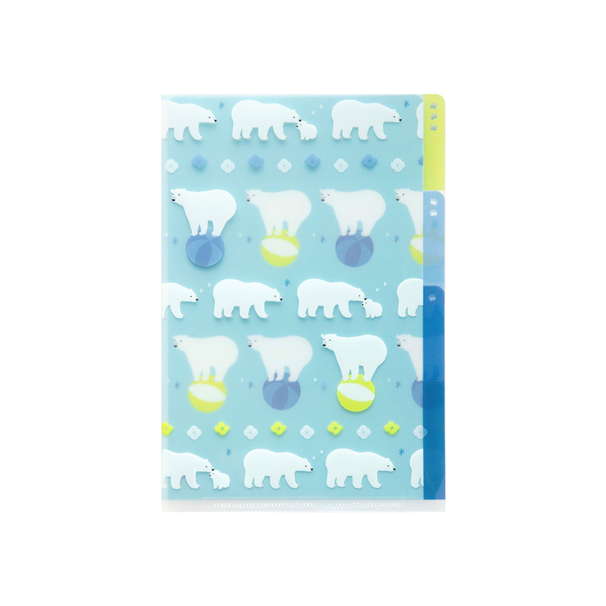 Polar Bear 3 Pocket Clear Folder | A4 Polar Bear 3 Pocket Clear Folder | A4
