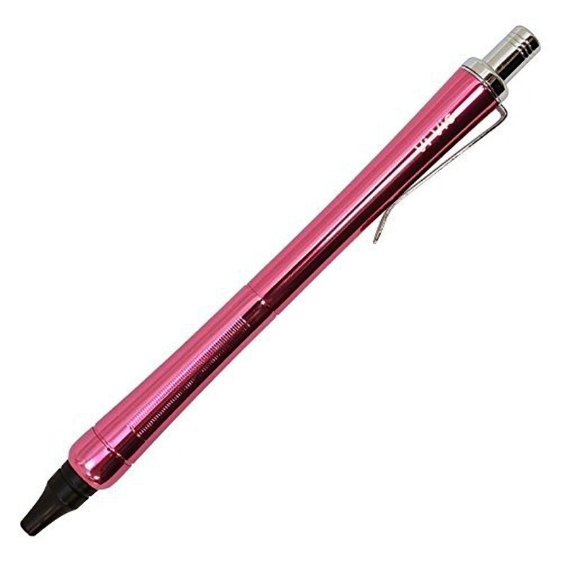 Ohto Vi-Vic YELLOW 0.7mm Aluminum Needlepoint Pen Ballpoint Pen Black Ink NPB-407V PINK