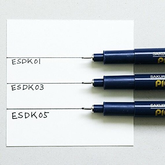 Sakura Pigma Micron Drawing Pen Set, Black fineliner Manga Pen (003, 005,  01, 03, 05, 08 tip) Drawing Set - Include Index Tape 