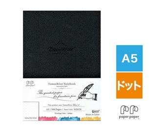 Sakae A5 Tomoe River 52gsm 5mm DOT GRID Füllfederhalter Papier Ausblutsicher Hardcover Notizbuch Lay Flat | 368 Seiten SR-A5DBW