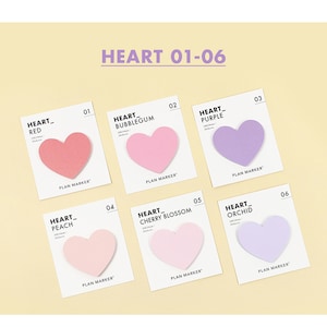 PAPERIAN Single Plan Marker HEART Note Sticky Note Small Sticky Note South Korea | 39 x 34mm