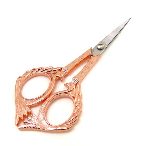 ONE Pair ROSE GOLD Retro Inspired Angel Scissors Office Scissors Stationery  Embroidery Travel Wing Scissors Super Sharp -  Denmark