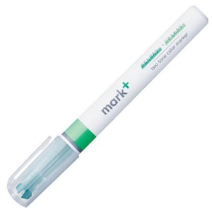 LICHTGROEN Kokuyo Mark+ tweekleurige markeerstift Tweekleurige markeerstift Tweeweg markeerstift Dubbelzijdige markeerstift Mark+ markeerstift | PM-MT100LG