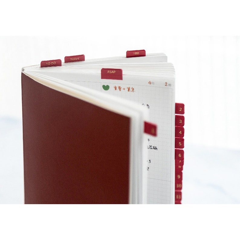 Kimbor Vegan Leather BLACK Index Tabs Monthly Index Tabs Etsy