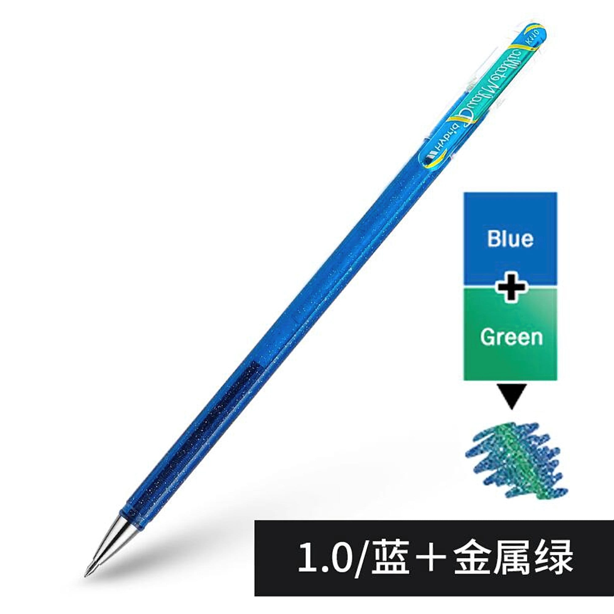 BLUE COLOR SET Languo Color Gel 6 Pen Set 0.6mm Black Out Planning Pen Set  Fine Point Set 9 Pens 