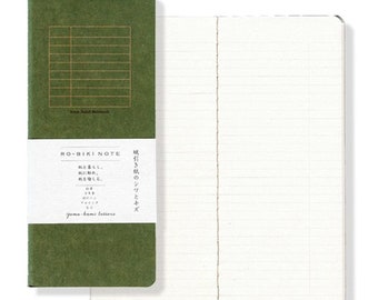 Yamamoto Ro-Biki Notizbuch 3,6" x 8,3" Basic Chiffon Papier | 6mm Geregelt