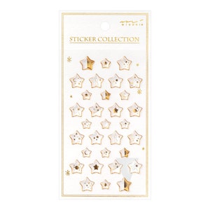 Midori Seal Collection RESIN 3D STARS Adesivos para planejador Adesivos 3D Adesivos fofos Adesivos transparentes Adesivos arco-íris | 2525