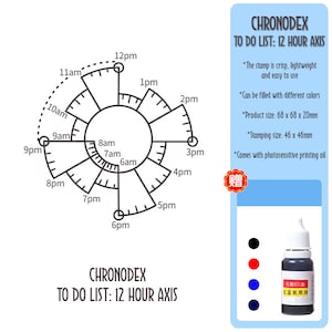 CHRONODEX Stempel Takenlijst Stempel Schema Stempels Stempel 12-uurs as Chronodex Stempel Planner Stempel Bujo Stempel Notebook Stempel