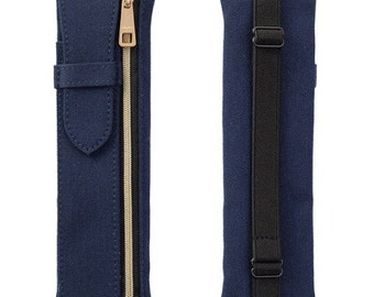Midori Book Band NAVY Adjustable Pen Case B6 - A5