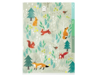 NORDIC ANIMALS Midori A5 3 Pocket Clear Folder MD Folder Water Resistant Folder | 220mm X160mm