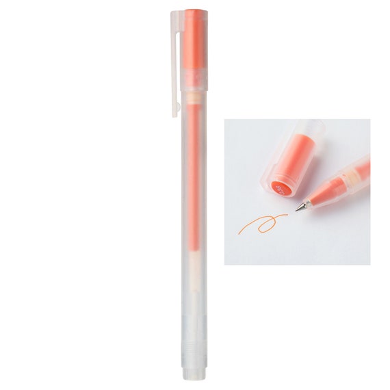 MUJI Japan ORANGE Gel Ink Cap Type Ballpoint Pen 0.38mm Muji Gel Pen Smooth  Gel Pen Artrist Drawing Pen Anime Pen Fine Line / 0.38mm -  Italia