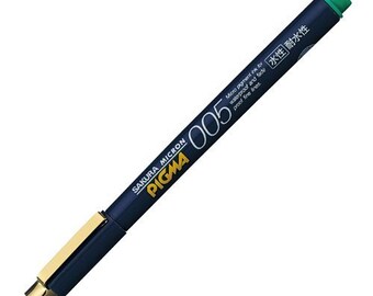 Sakura Pigma Micron GREEN Pen 005 Size 0.2mm Waterproof Pen Archival Pen Fade Resistant Pen pH Neutral Pen | ESDK005-29 [Japan Import]